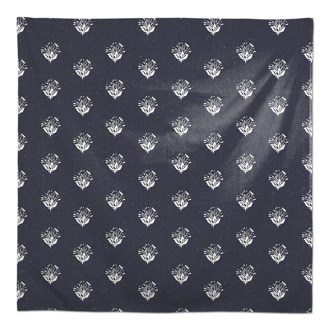 Navy Floral Pattern Tablecloth